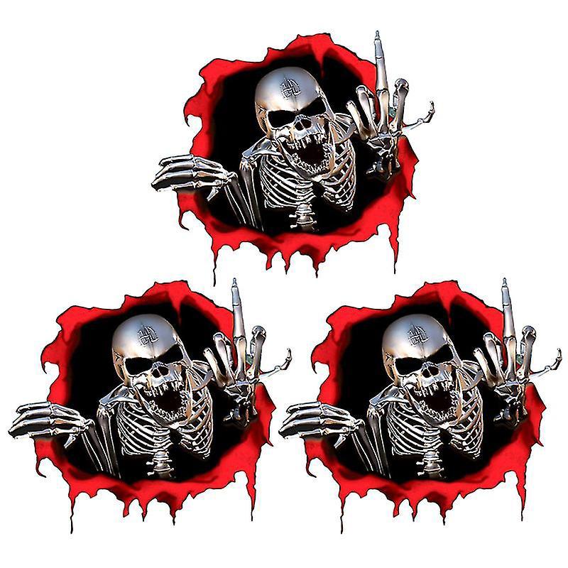 3-teiliges Totenkopf-autoemblem