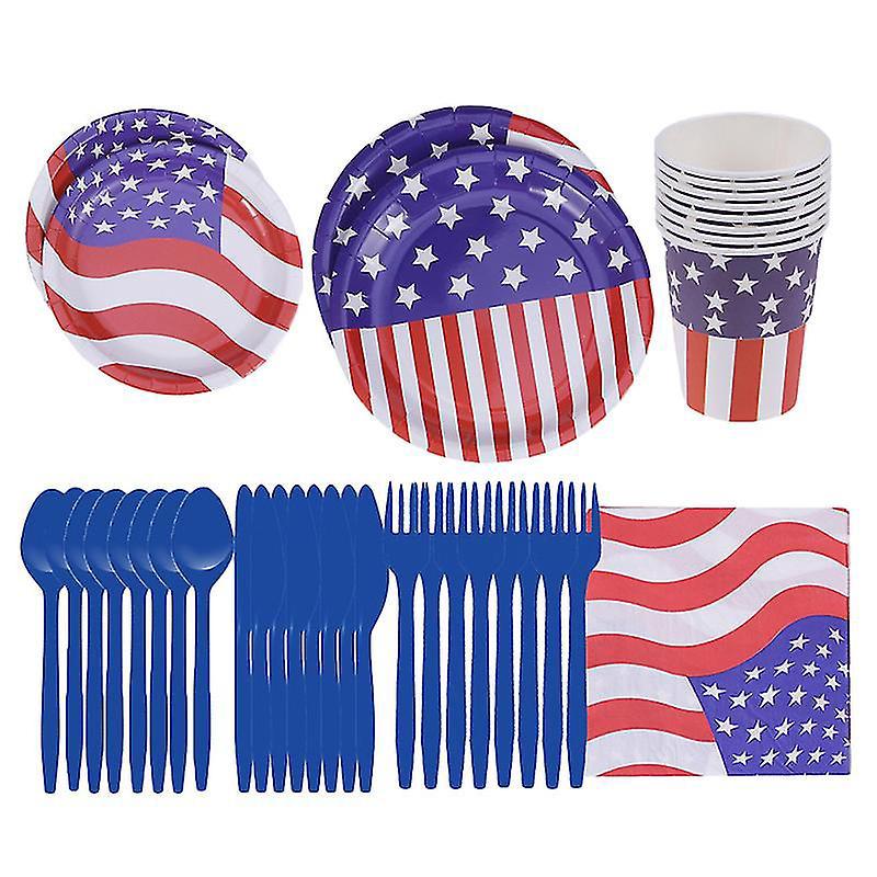 68 Stück Pappteller Mit Amerikanischer Flagge