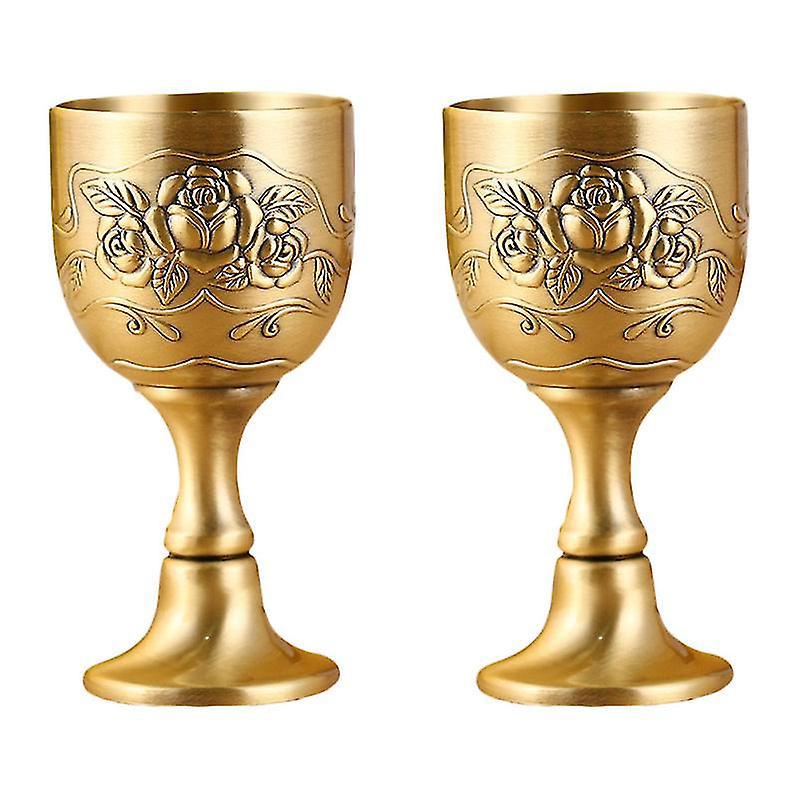 2 Gravierte Blumenbecher