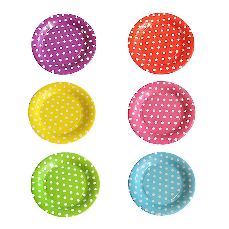 6er-packung Mehrfarbige, Runde Tabletts Mit Punkten