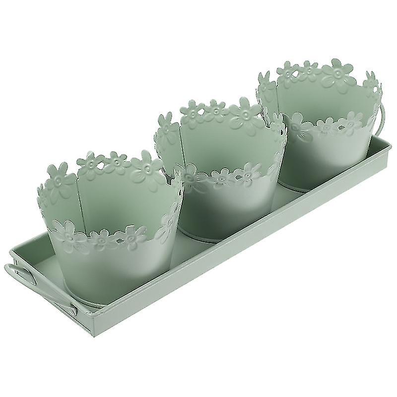 3-teiliges Set Blumenkübel Aus Eisen