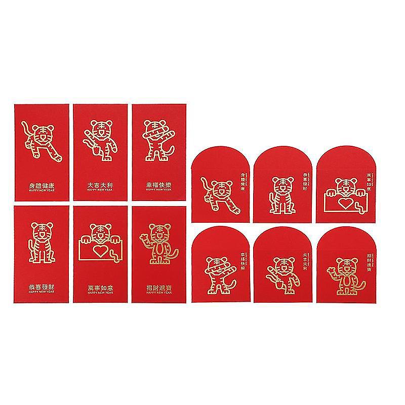 12 Stück Goldfarbene Rote Umschläge