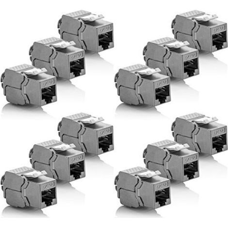 Dbbegk 12x Keystone-modul Cat 6a Buchse – Geschirmter Stp Rj45-stecker, Einrastmontage, Rohkabel Cat 500 Mhz 10 Gbit/s