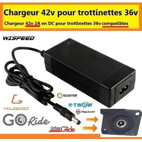 Dbbegk 42v Ladegerät – Wispeed – T855 – Kompatibel Mit 36v Akkus – 2,5-mm-dc-stecker – Schwarz