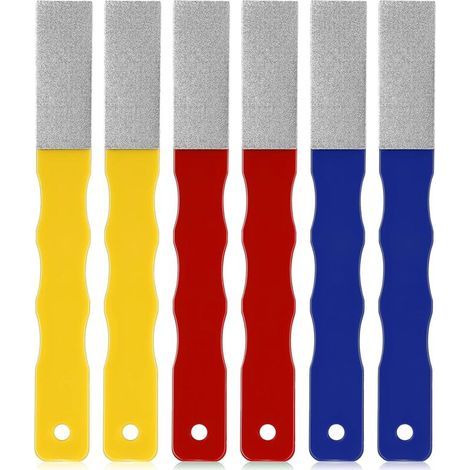 Dbbegk Mennitr Set Mit 6 Farbigen Diamant-messerschärfern, Diamantpaddel, Messerschärfwerkzeug, Flacher Handfeile, Jagdmesserschärfer, Outdoor-messerschärfer