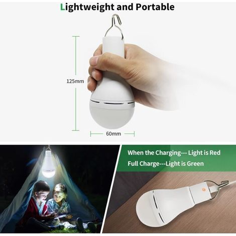 Dbbegk Usb-wiederaufladbare Glühbirne Mit Fernbedienung – 7 W Dimmbare Led – Notbeleuchtung Für Camping Und Outdoor