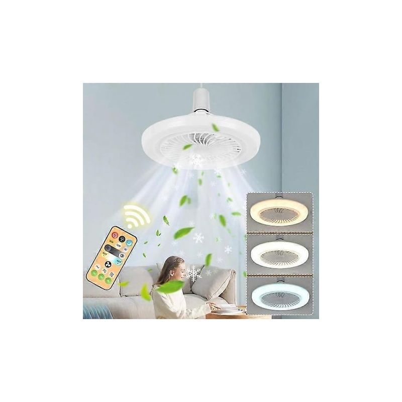 Deckenventilator Mit Licht Fürs Schlafzimmer – E27, 3 Farben, Geschlossener Deckenventilator Mit Fernbedienung, Smart-steuerung, Augenschutz, Einstellbare Helligkeit