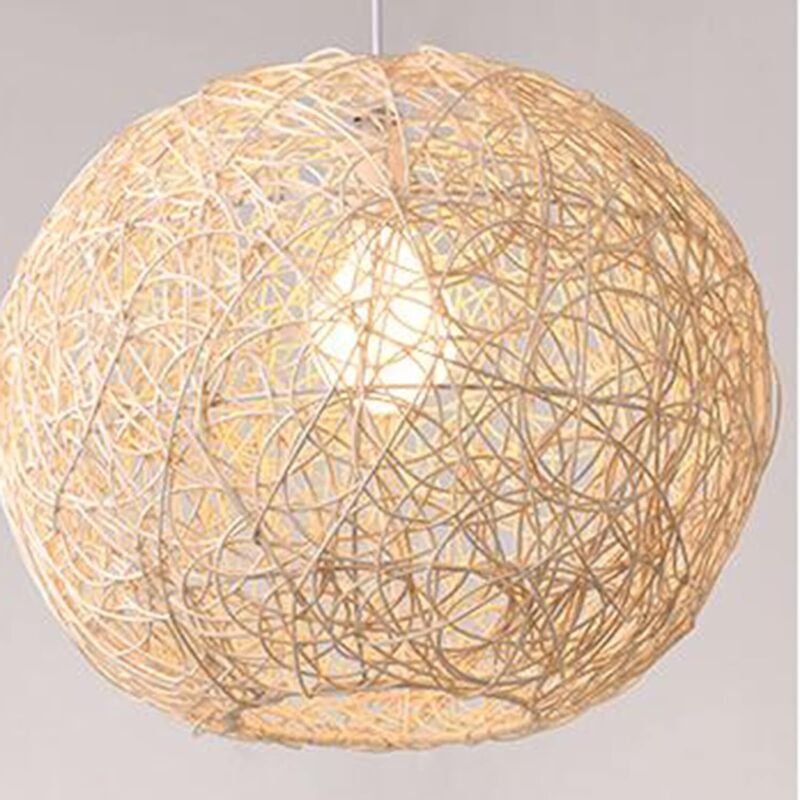 Hängelampe Aus Rattan, Hängeleuchte Mit Glühbirne, Handgefertigt, Dekoration Für Haus Und Schlafzimmer