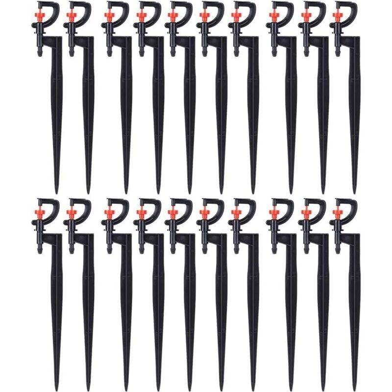 Bewässerungssprüher, 20 Stück, 180-grad-rotations-mikrosprüher Typ G, Für Die Rasenbewässerung Im Garten-gewächshaus Mit Bewässerungsschlauch 4/720 Cm