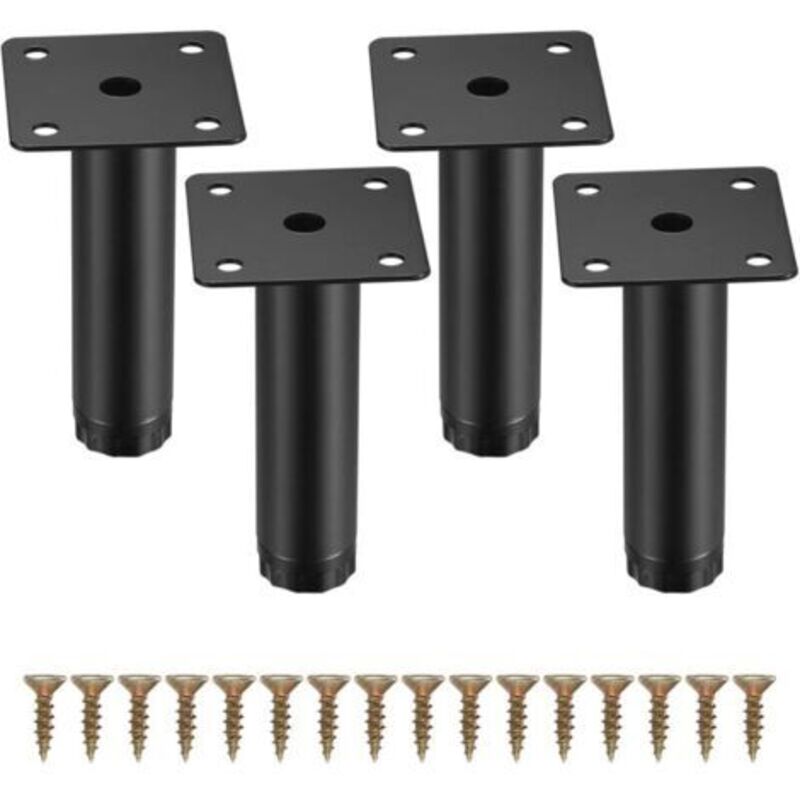 4 Stück Möbelfüße, 10 Cm/4 Zoll Verstellbare Möbelfüße, Metall-stützfüße Zur Befestigung Für Möbel/tisch/stuhl/schreibtisch/küche/schrank/sofa