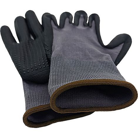 Dicke, Rutschfeste Schwarze Arbeitshandschuhe Aus 15-nadel-nitril-nylon-spandex, Größe L
