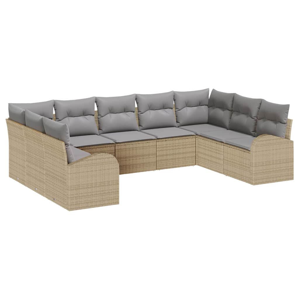Maison Exclusive - Sofa Set 9 Stk. 9-sitzer Beige Poly-rattan