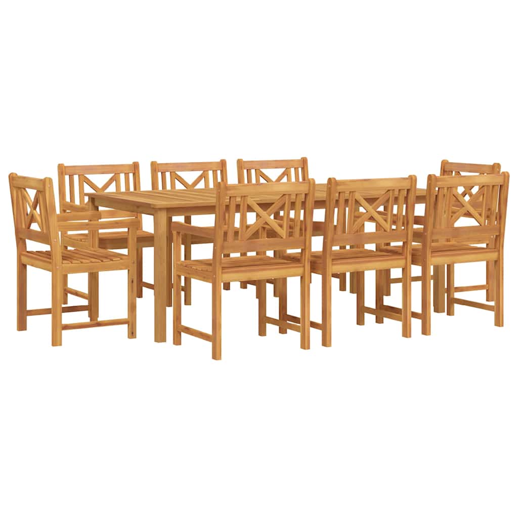 Maison Exclusive - Garten Essgruppe 9 Stk. 8-sitzer Braun Massivh