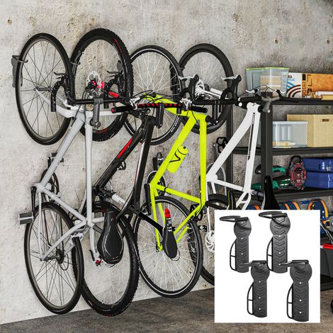 Set Mit 4 Wandhaken Für Fahrräder Zur Befestigung Im Innen- Und Außenbereich, 25,5 X 10,5 X 4 Cm, Schwarz