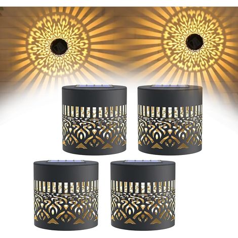 Solar-mandala-lampe Für Den Außenbereich, Solar-gartenlaterne Für Den Außenbereich, Solar-wandleuchte, Ip65 Wasserdichte Zaunlampe Für Feste, Höfe, Tische, Flure (2er-pack)