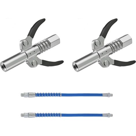 Fettpumpendüse Mit Flexiblem Schlauch, Pneumatische, Elektrische Und Manuelle Fettpumpe, G-coupon Für Fettpumpe, Geeignet Für Alle Arten Von Fettkompressoren (doppelgriff) (2 Stück)