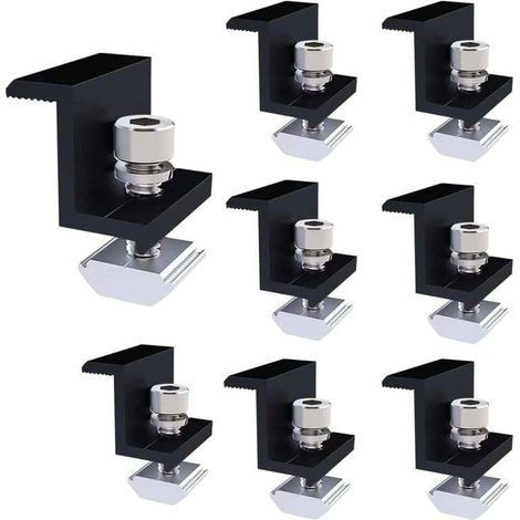 Set Mit 8 30-mm-solarpanelhalterungen, Verstellbares Solarpanel-set Mit Batterie, Geeignet Für Wohnmobile Und Dächer (schwarz)