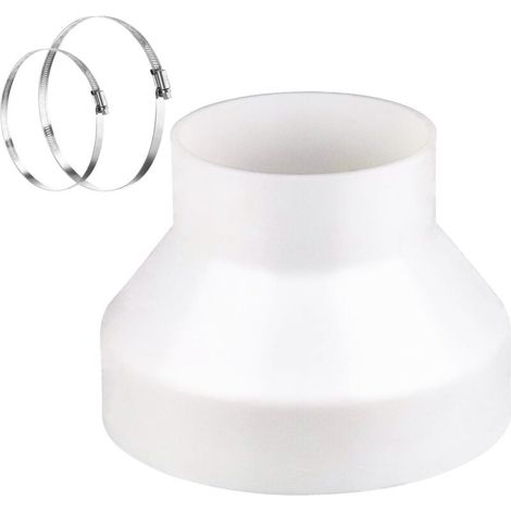 Reduzierstück Für Tragbare Klimaanlagenschläuche 150–100 Mm – Universaladapter Aus Abs-kunststoff – Edelstahlklemmen – Belüftungssystem