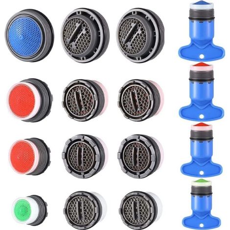Set Mit 16 Strahlreglern Für Wasserhähne – Wassersparend Dank Metalloptik – Angenehmer Maximaler Wasserdurchfluss – Kompatibel Mit Küchen- Und Badezimmerarmaturen