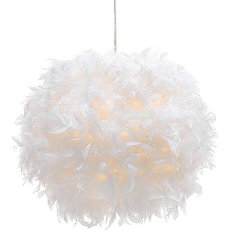 Federlampenschirm Für Pendelleuchten, Deckenleuchter, Hängelampen Oder Tischlampen, Dekoration Für Schlafzimmer, Wohnzimmer Und Hochzeiten, Inklusive Reduzierstück, 30 Cm