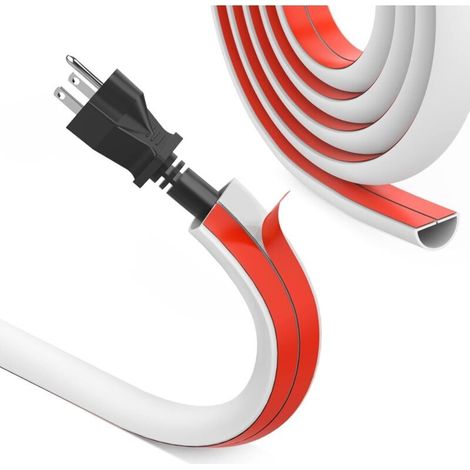 Mini-kabelkanal, Halbrunde Kabelabdeckung, Kabelkanal, Selbstklebendes Band Zur Abdeckung Von 1 Ader, Flexible Kabelabdeckung Für Kabel An Böden Und Wänden, Weiß, 15 × 10 Mm – 3 Meter