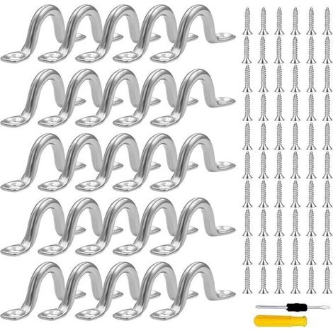 Set Mit 40 Edelstahl-304-halterungen – Inklusive 80 Schrauben Und Schraubendrehern – Zur Befestigung Von Booten, Kajaks, Takelage Und Sonnensegeln – Korrosionsbeständig