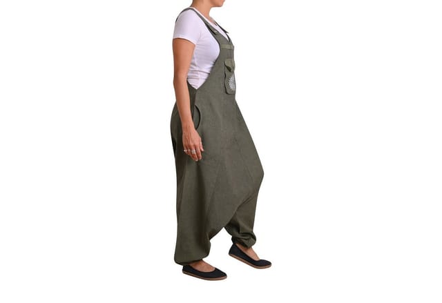 virblatt Jumpsuit Herren & Damen Latzhose, Baumwolle, Overall Herren Sommer Hosenanzug Goa Style, aufgesticktes Mandala