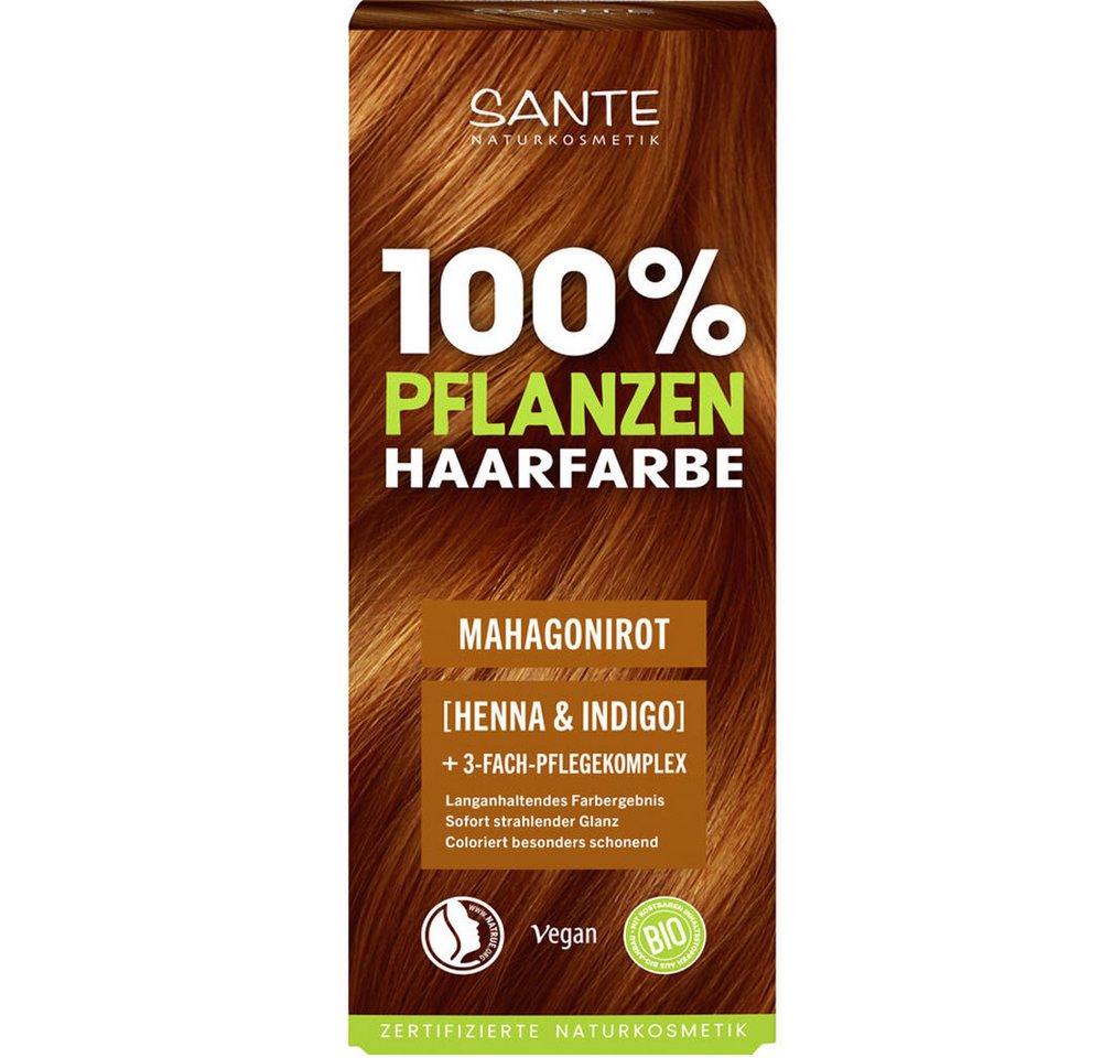 SANTE Haarfarbe Pflanzen MAHAGONIROT, Braun, 100 g Bild 2