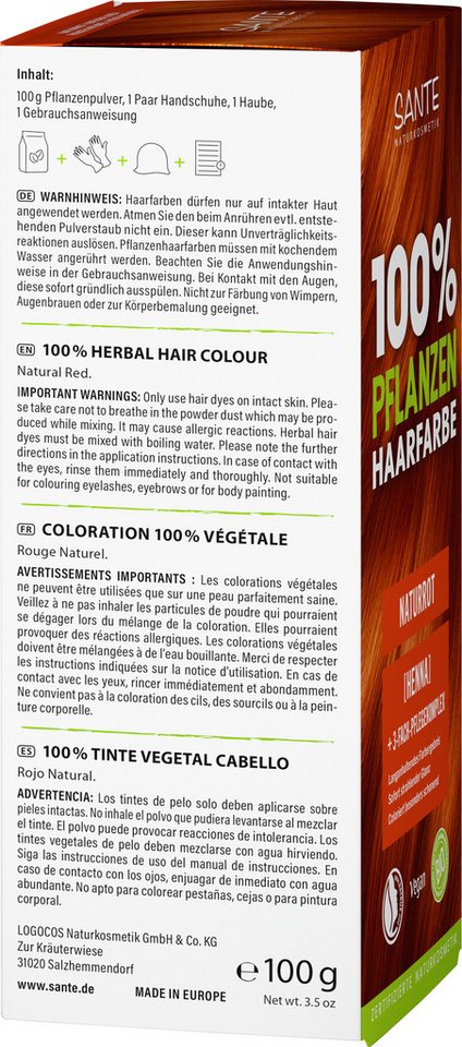 SANTE Haarfarbe Pflanzen NATURROT, 100 g Bild 4