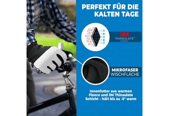 MIVELO Fahrradhandschuhe warme Winterhandschuhe Handschuhe Winter mit Thermo-Fleece wasserfest 3M-Thinsulate