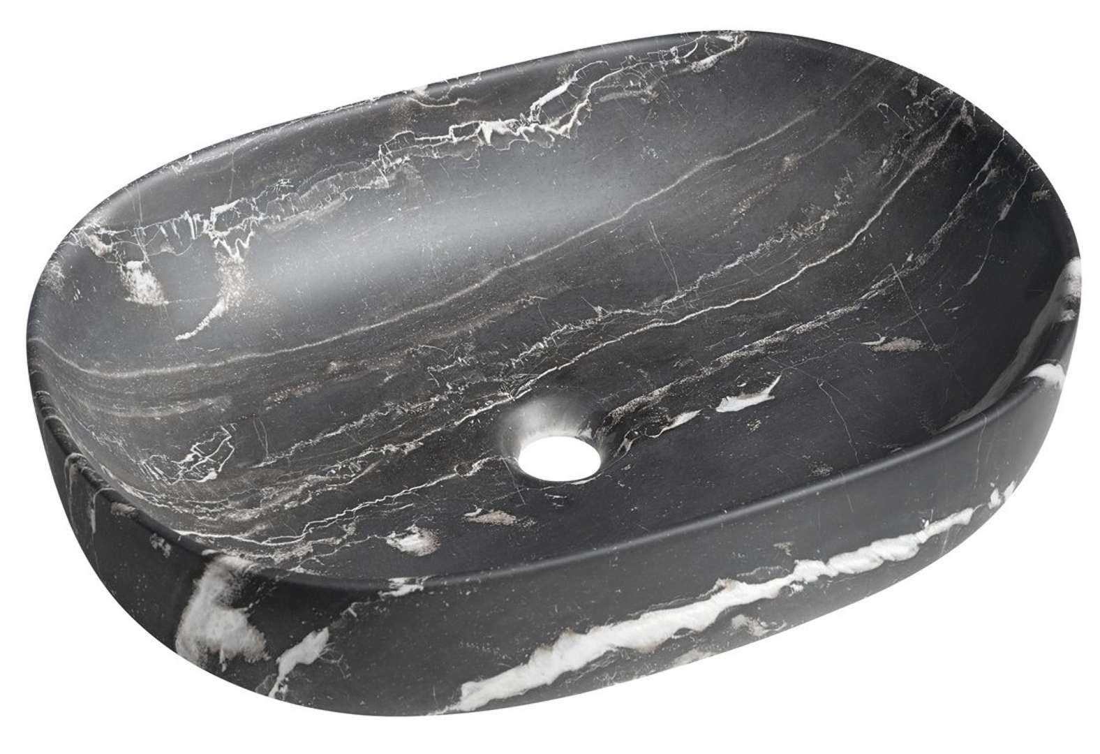 Sapho - Aufsatzwaschbecken Caleo, 60 X 42 Cm, Ohne Überlauf, Ohne Hahnloch, Carnico-marmor Ca590cm