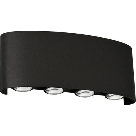 8w 4000k Led-wandleuchten Mit Schwarzem Rahmen, 8 Leds, Ip65 Wasserdicht, Für Schlafzimmer, Büro Und Hotel (nach Oben Und Unten Gerichtet)