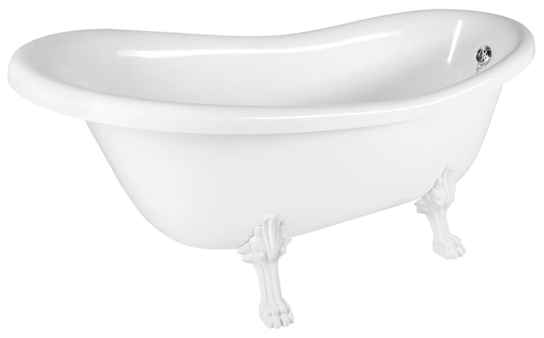 Polysan Retro - Freistehende Badewanne 157 × 76,5 Cm, Weiß/weiß 43218