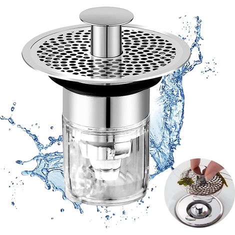 Apex Waschbecken-abflussstopfen Mit Filterplatte, Universeller Pop-up-waschbecken-abflussstopfen, Universeller Spülbeckenfilter Mit Anti-verstopfungs-sieb Für 34–37 Mm Abflusslöcher