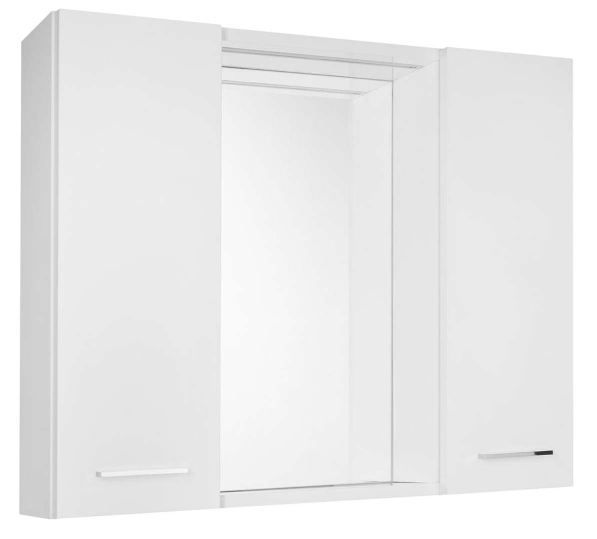 Aqualine Zoja - Spiegelschrank Mit Led-beleuchtung, 70x60x14 Cm, 2 Türen, Weiß 45025s
