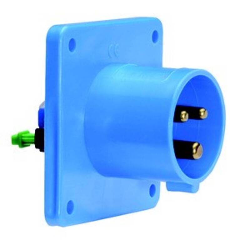 [neuwertig] B-ware Bals Cee Anbaustecker Flanschgerätestecker Stecker Blau Quick Connect 32a 230v