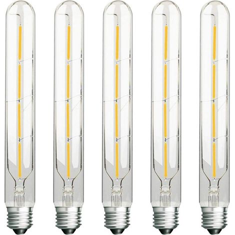 Packung Mit 5 Led-röhrenlampen Im Edison-stil, 4 W, Entspricht 40 W Halogenlampe, E27-sockel, Kaltweiß 6000 K, Nicht Dimmbar
