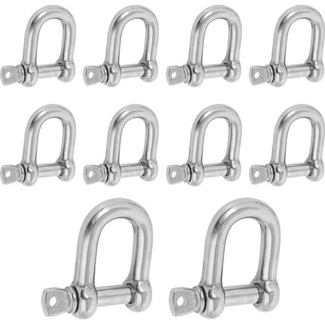 10 Stück M6-schäkel, Schäkel Aus Edelstahl 304, Hebeschäkel Mit D-ring, Für Schifffahrt Und Sicherung, Korrosionsbeständig