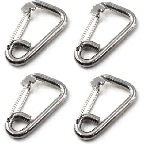 Federbelasteter Karabiner Aus Seewasserbeständigem Edelstahl 304 Für Klettern, Wandern Und Outdoor-aktivitäten