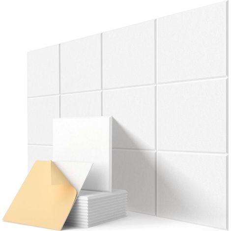 Schallschutzpaneele, Selbstklebende Akustikpaneele, Packung Mit 12 Hochdichten Paneelen – 30,5 X 30,5 X 1 Cm