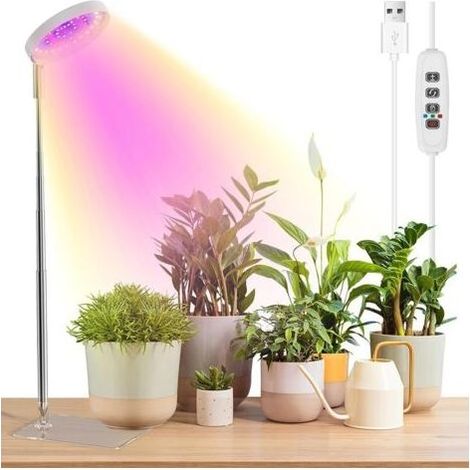 Vollspektrum-led-pflanzenlampe Auf Verstellbarem Ständer, 3/9/12-stunden-timer Und 10 Helligkeitsstufen – Für Zimmerpflanzen
