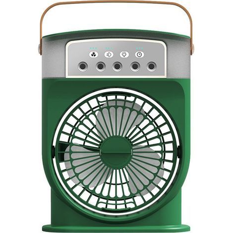 4-in-1 Mini-klimaanlage, Tragbar, Leise, Tragbarer Ventilator, Mini-kühler, Typ-c-wasserklimaanlage Mit Timer (grün)