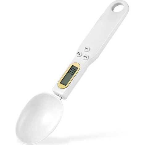 Löffelwaage, Messlöffel, Tragbare Elektronische Waage, Küchenwaage, Lcd-anzeige, Mini-digitalwaage, 500 G/0,1 G, Unverzichtbare Küchenutensilien (weiß)