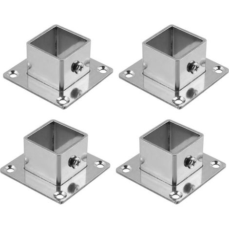 Set Mit 4 Quadratischen Edelstahl-flanschfüßen – Pfostenhalterung 2,5 Cm X 2,5 Cm – Bodenbefestigung Für Zäune, Terrassengeländer Oder Gartenhäuser