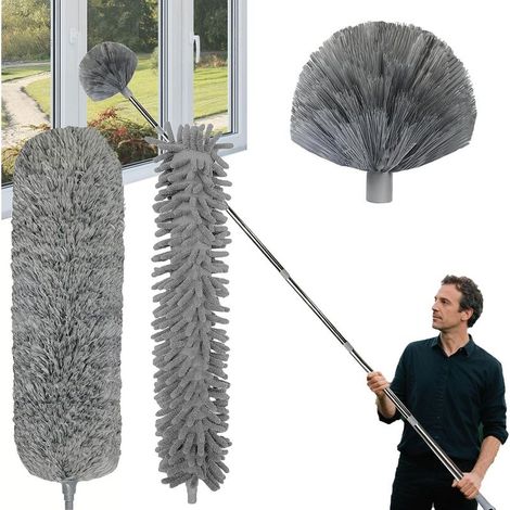 Teleskop-staubwedel, Teleskop-wolfskopf Mit Verstellbarer Verlängerung, Teleskop-wolfskopf-spinnenmopp, Mikrofaserkopf