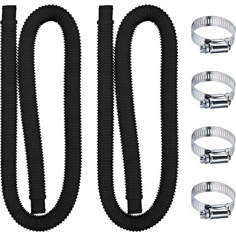 Zweiteiliger Poolschlauch, Ersatzschlauch Für Pool, Filterpumpe Mit 4 Metallklemmen, Ersatzschlauch Für Eingelassenen Pool (1,5 Meter).