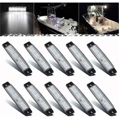 Packung Mit 10 Led-lichtleisten Für Den Innenbereich, Geeignet Für Boote, Pontons, Kajaks, Yachten Und Segelboote (weiß)