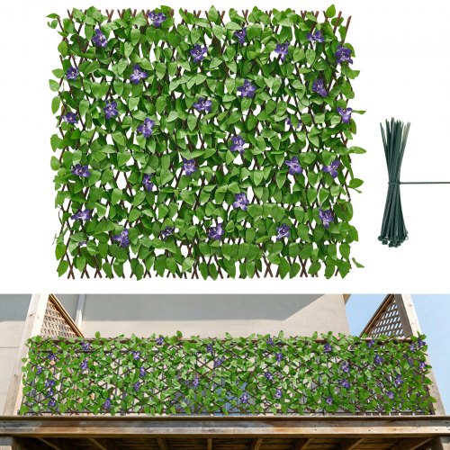 Künstliche Hecke 64,9x310 Cm 2-tlg. Set, Pflanzenwand, Ausziehbarer Sichtschutz, Sichtschutzzaun, Heckenzaun, Kunstpflanzen Balkonverkleidung Für Hochzeiten, Außengärten, Hinterhöfe