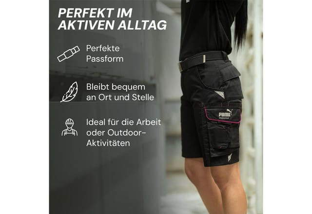 PUMA Workwear Stoffgürtel - Herren Gürtel für Arbeit & Freizeit Stufenlos Verstellbar - Ohne Löcher - Robust - Länge: 135cm, kürzbar
