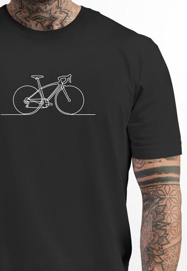 Neverless Print-Shirt Herren T-Shirt Fahrrad Radfahrer Aufdruck Printshirt Bike Grafik mit Print